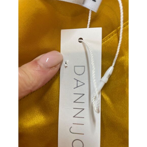 Dannijo Silk Camisole Tank Top Womens XL Marigold Yellow Bronze Charmeuse - Picture 10 of 13